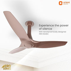 Orient Electric Newly Launched Aeroquiet Neu 1230mm Ceiling Fan for Home | Rust-proof ABS blade |2 Years Warranty by Orient | Tangerine Brown, Pack of 1