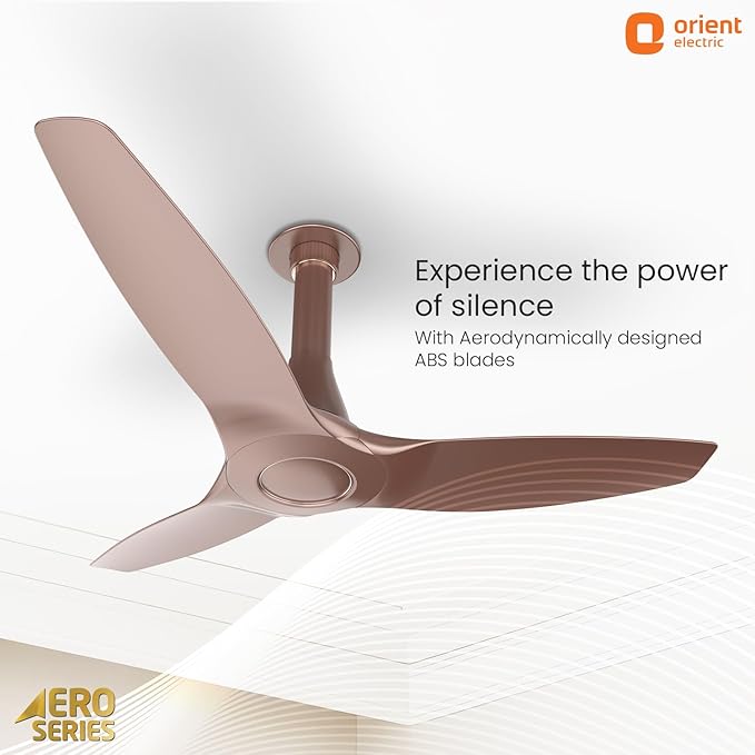 Orient Electric Newly Launched Aeroquiet Neu 1230mm Ceiling Fan for Home | Rust-proof ABS blade |2 Years Warranty by Orient | Tangerine Brown, Pack of 1