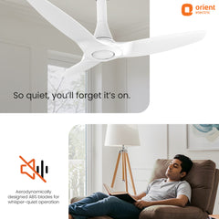 Aeroquiet Neu Noiseless Ceiling Fan 1230MM White