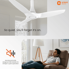 Aeroquiet Neu BLDC Pro Ceiling Fan | Whisper Quiet | Remote Controlled 1230MM White