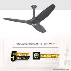 Aeroquiet BLDC Noiseless Ceiling Fan | 5 Years Warranty 1200mm Daytone Grey