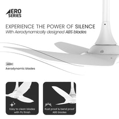 Aeroquiet Baby Premium Ceiling Fan | 2 Year-Warranty 900MM White