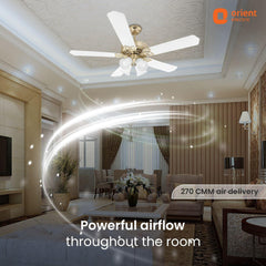 Subaris Underlight Premium Ceiling Fan with Remote | 2-year Warranty 1300MM Antique Gold White