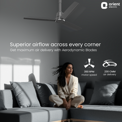 Proton BLDC Fan with Remote | 3-Year Warranty 1200MM Dark Grey